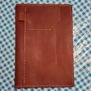 Dark Red Leather Notebook/Paper Pad Cover---●●Final Price Drop●●